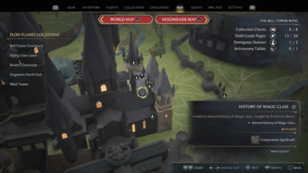 History of Magic Class Map View