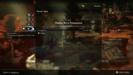 Octopath Traveler 2 - Throne Chapter 2 - Steal the mask off the boy