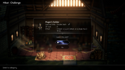 Octopath Traveler 1 Hikari Learns Double Slash