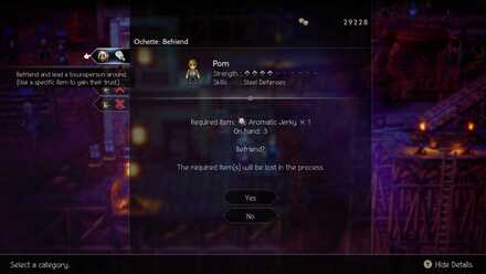 Octopath Traveler 2 - Ochette Chapter 2 - Tera Route - Befriend Pom