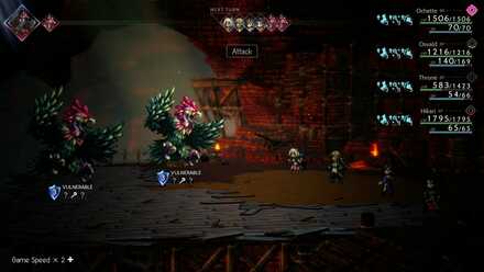 Octopath Traveler 2 - Ochette Chapter 2 - Tera Route - Grind more EXP, mode;scale