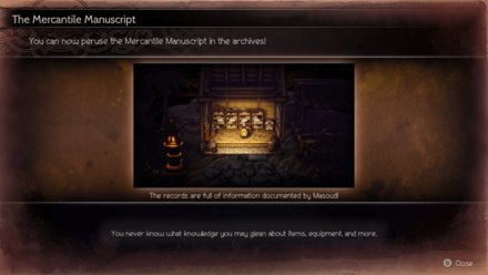 Octopath Traveler 2 - Mercantile Manuscript Info