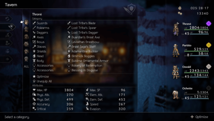 Octopath Traveler 2 - Manage Equipment