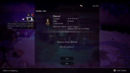 Octopath Traveler 2 - Scent of Commerce Sai Hire Masoud