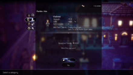 Octopath Traveler 2 - Scent of Commerce Winterbloom Violinist Hire