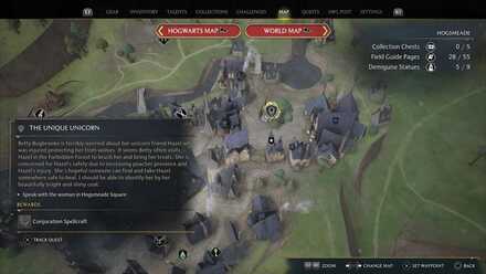 Hogwarts Legacy Unique Unicorn Quest Location