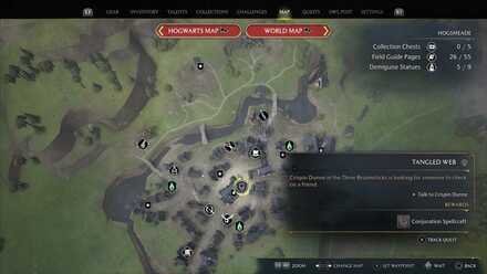 Hogwarts Legacy Tangled Web Quest Location