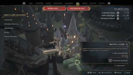 Hogwarts Legacy Beeting a Curse Quest Location