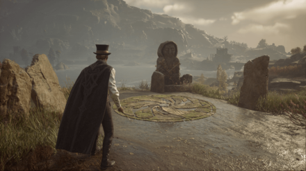 Hogwarts Legacy - Southeast of Phoenix Mountain Cave Merlin Trial World View