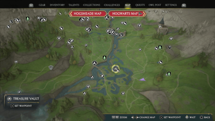 Hogwarts Legacy - Southeast of Northern South Sea Bog Floo Flame Map Location