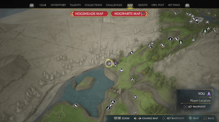 Hogwarts Legacy - North of the Troll Lair North of Feldcroft Floo Flame Step 1