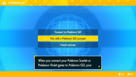 Pokemon Scarlet and Violet SV - Pair with a Pokemon GO account