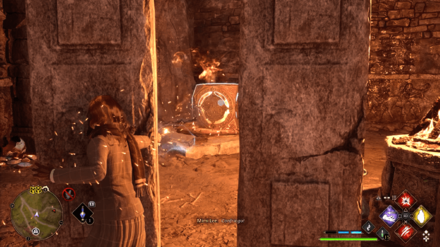 Hogwarts Legacy - Use Confringo on the Cube to Lower the Pillars