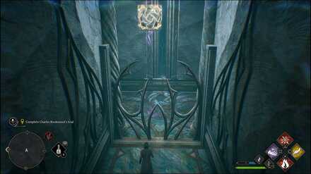 Hogwarts Legacy - using Wingardium Leviosa to carry a cube over