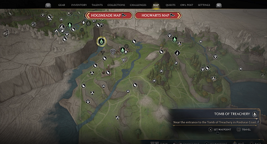 Hogwarts Legacy - Tomb of Treachery location