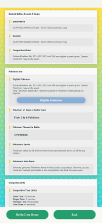 Pokemon Scarlet and Violet (SV) - Online Competitions Information