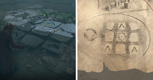 Hogwarts Legacy - Cursed Tomb Treasure puzzle solution