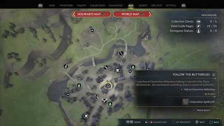 Hogwarts Legacy Follow the Butterflies Quest Location
