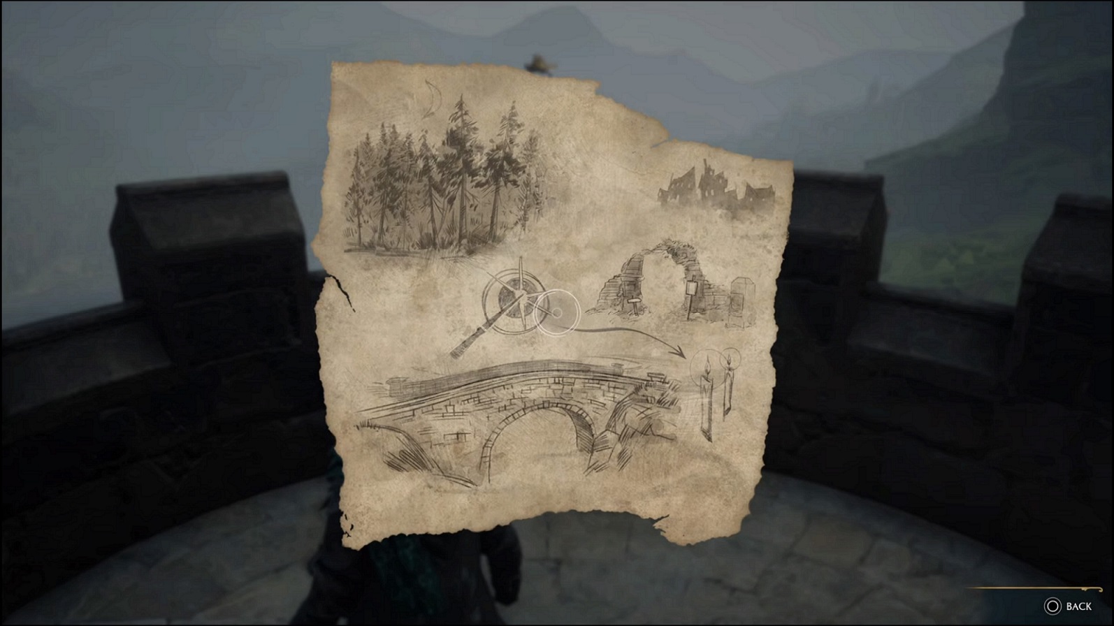 Hogwarts Legacy - Map With Floating Candles