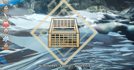 Wild Hearts - A Hunter unlocking the Wildlife Pen Karakuri after defeating a Pearlbeak Kemono