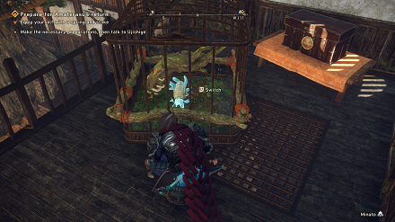 Wild Hearts - A Hunter admiring a Glowstar Snail inside a Wildlife Cage