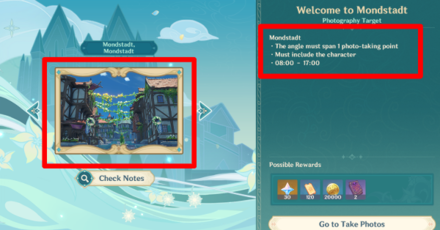 Genshin - Breezy Snapshots How to Play - Check Photo-Taking location for details