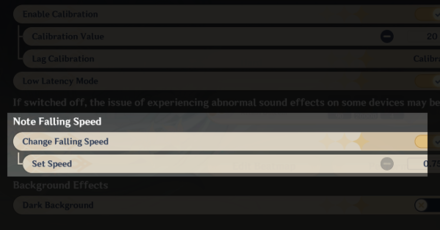 Genshin Impact Ballads of Breeze Event Guide - Ballads of Breeze Settings - Note Falling Speed