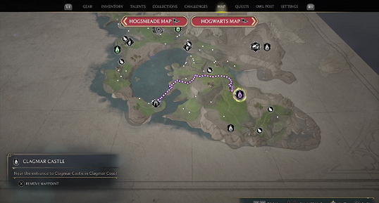 Hogwarts Legacy - Clagmar Castle location
