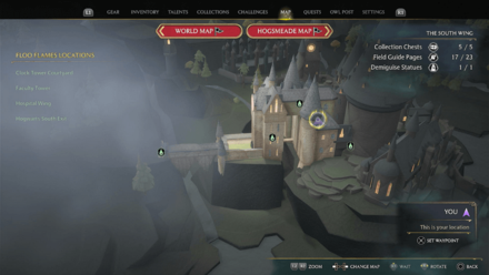 Hogwarts Legacy - South Wing Level 3 Locked Door Collection Chest Map Location