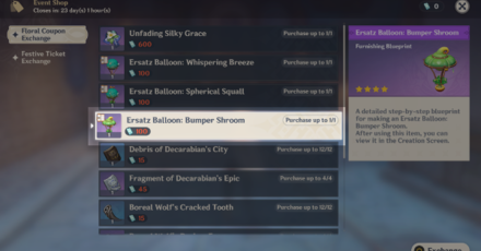 Genshin - How to Get Ersatz Balloon: Bumper Shroom Furnishing