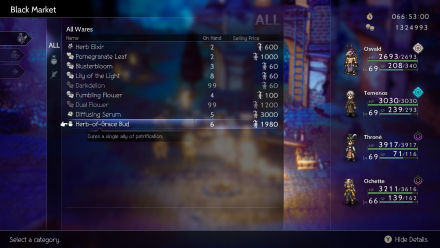 Octopath Traveler 2 Herb of Grace Bud Black Market