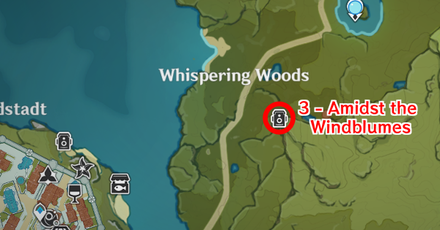 Genshin - Breezy Snapshots Day 3 - Amidst the Windblumes Location