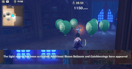 Genshin - Floral Pursuit Day 5 - Activate Light Source for more Bloom Balloons
