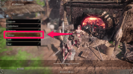 Wo Long Fallen Dynasty - Salvage Weapons at the Blacksmith