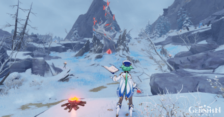 Genshin - Breezy Snapshots Day 3 - The Snowy Path - Pose Option 2