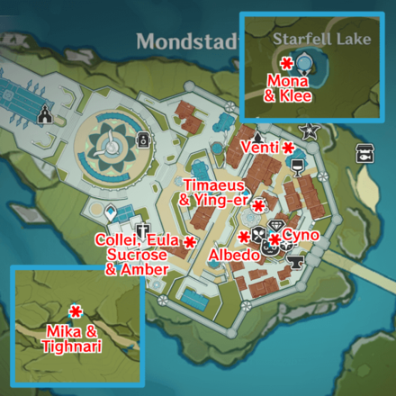 Genshin - Windblume Festival Character Locations - Day 3