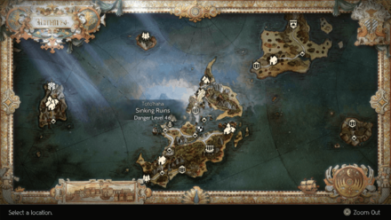 Octopath Traveler 2 - Sinking Ruins Map