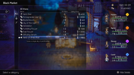 Octopath Traveler 2 - Purchase Herb-of-Grace-Bud