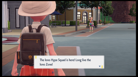 Pokemon Scarlet and Violet - Levincia Gym Test Defeat Hype Squad.png