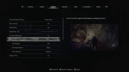 Resident Evil 4 Remake - Adjust HUD Settings