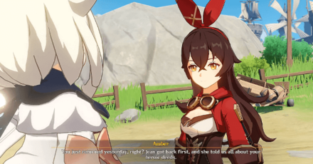 Genshin - When the Wind Dies Down Walkthrough - Talk to Amber