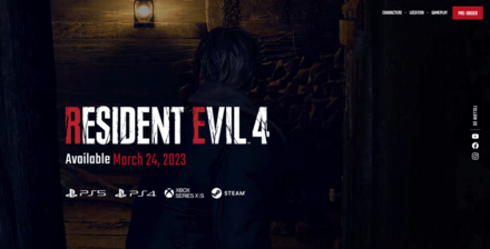 Website Front Resident Evil 4 Remake
