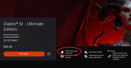 PlayStation Plus Required - Diablo 4