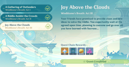 Genshin - Complete Windblume Quest Act 3 to get Windblume Gift