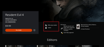 1 player Game Resident Evil 4 Remake