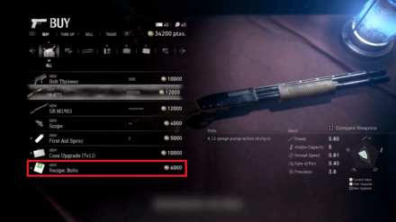 Resident Evil 4 Remake - Purchase Ammo Crafting Recipes