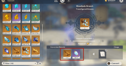 Genshin - How to Get Bloodjade Branch - Craft Using Dream Solvent