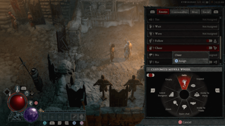 Assign the Cheer Emote to the Wheel