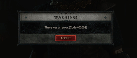 Diablo 4 - Error Code 401003