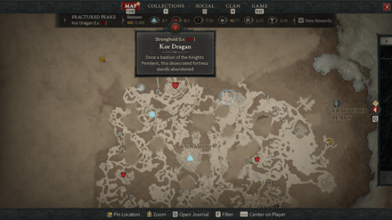 Diablo 4 - Kor Dragan Fractured Peaks  Map